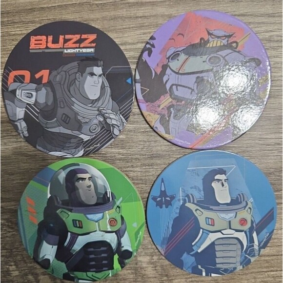 Buzz Lightyear Disney Pixar 4 Pack Coasters Set - Picture 1 of 7